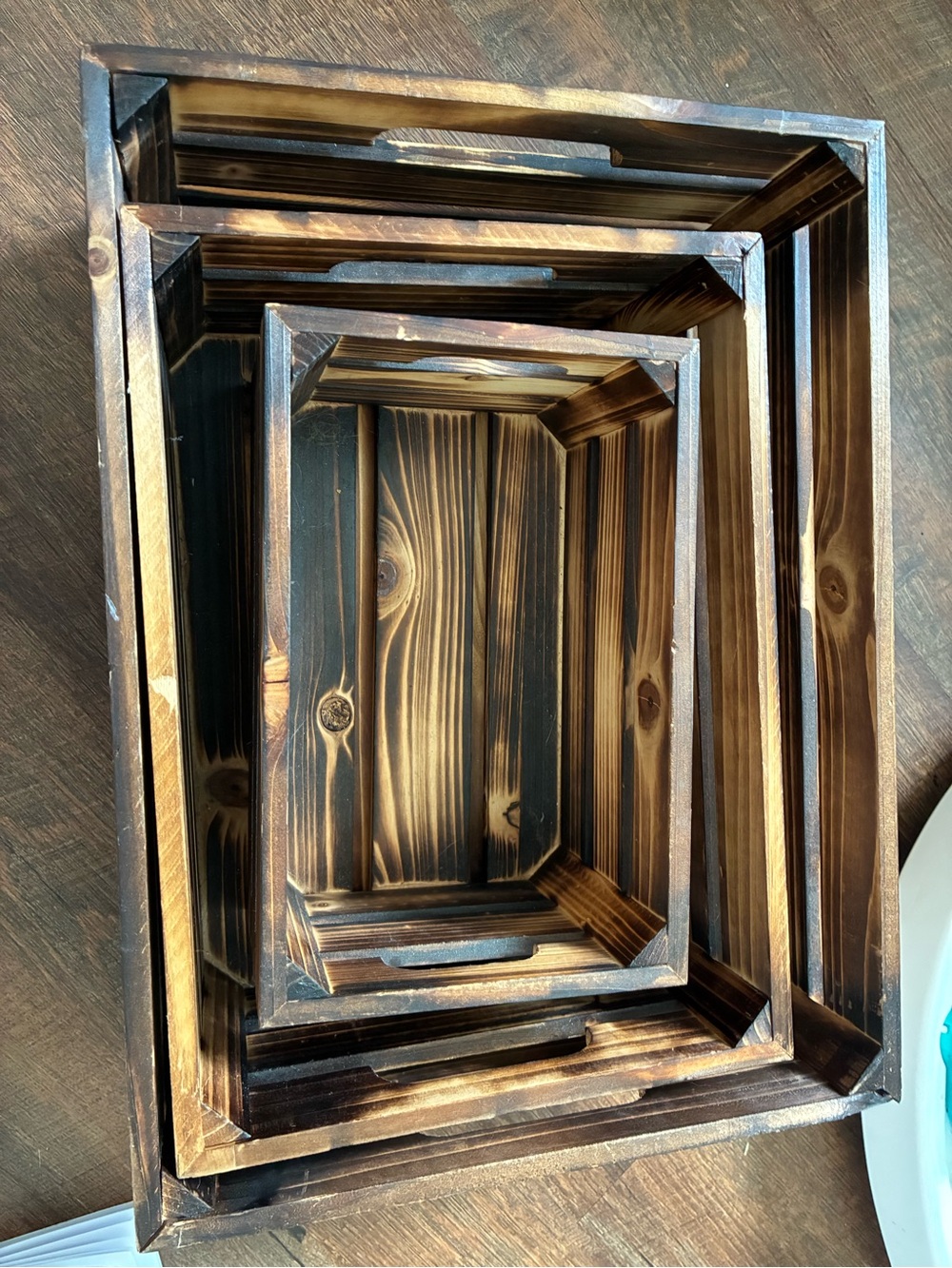 Wooden crate shelves 3 count